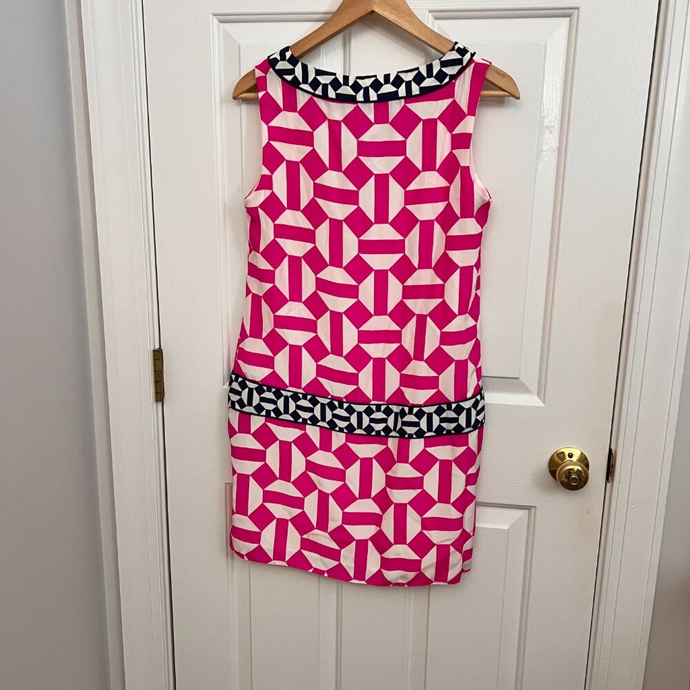 NEW Alice & Trixie Magenta Navy Graphic Mod Silk Dress Sz XS - Picture 10 of 11